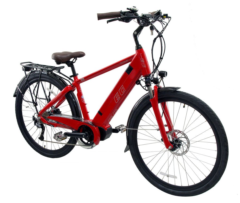 electric powered bicycle EG Bike Zurich 500MX 48V 14Ah Mid Drive Electric Bike 2024 Glossy Scarlet Red