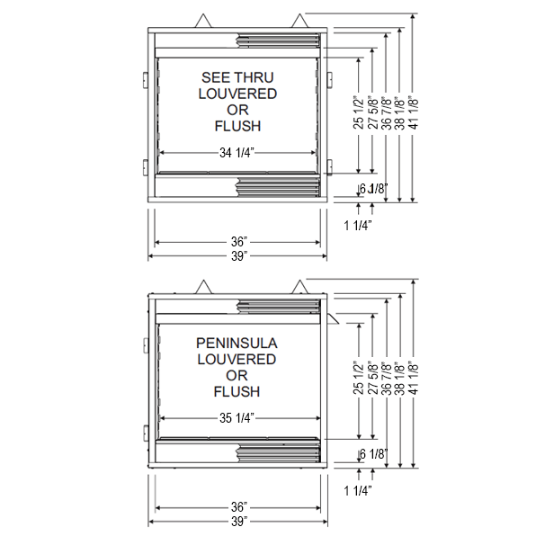 Empire 36" VFP36PB BRECKENRIDGE Peninsula Premium Vent-Free Gas Firebox - Upzy.com
