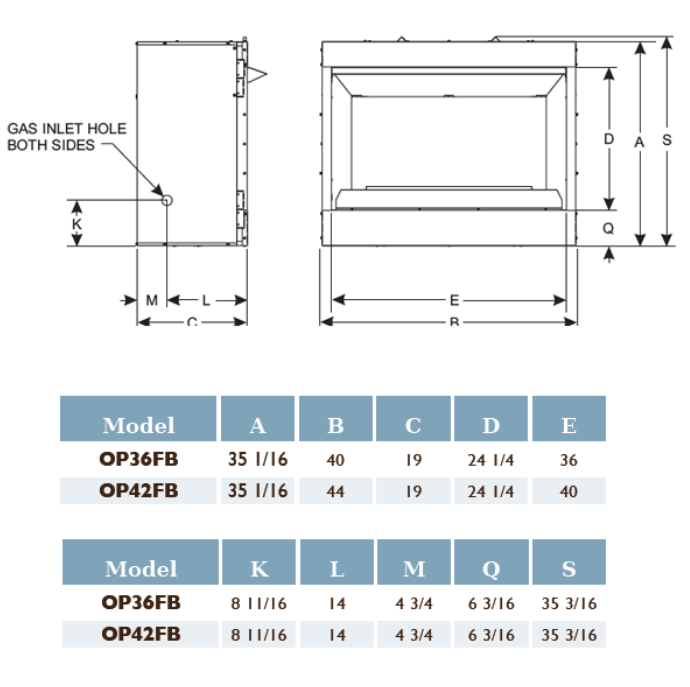 Empire 42" OP42FB2MF Carol Rose Coastal Premium Vent Free Outdoor Gas Firebox - Upzy.com