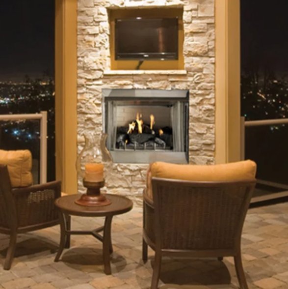 Empire OP36FP 36" Carol Rose Coastal Premium Vent-Free Outdoor Gas Fireplace - Upzy.com