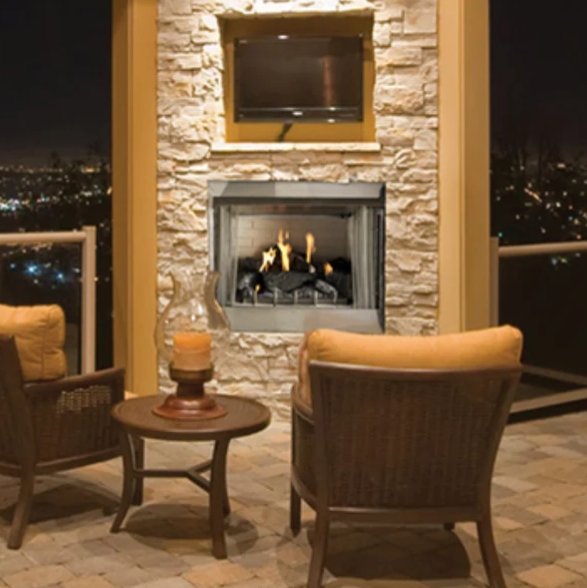 Empire OP42FP 42" Carol Rose Coastal Premium Vent-Free Outdoor Gas Fireplace - Upzy.com