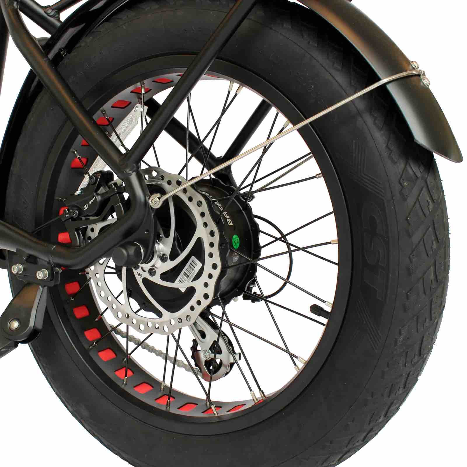 2025 Gio LIGHTNING 500W 48V 8 Speed Folding Fat Tire Electric Bike, Rear Rack