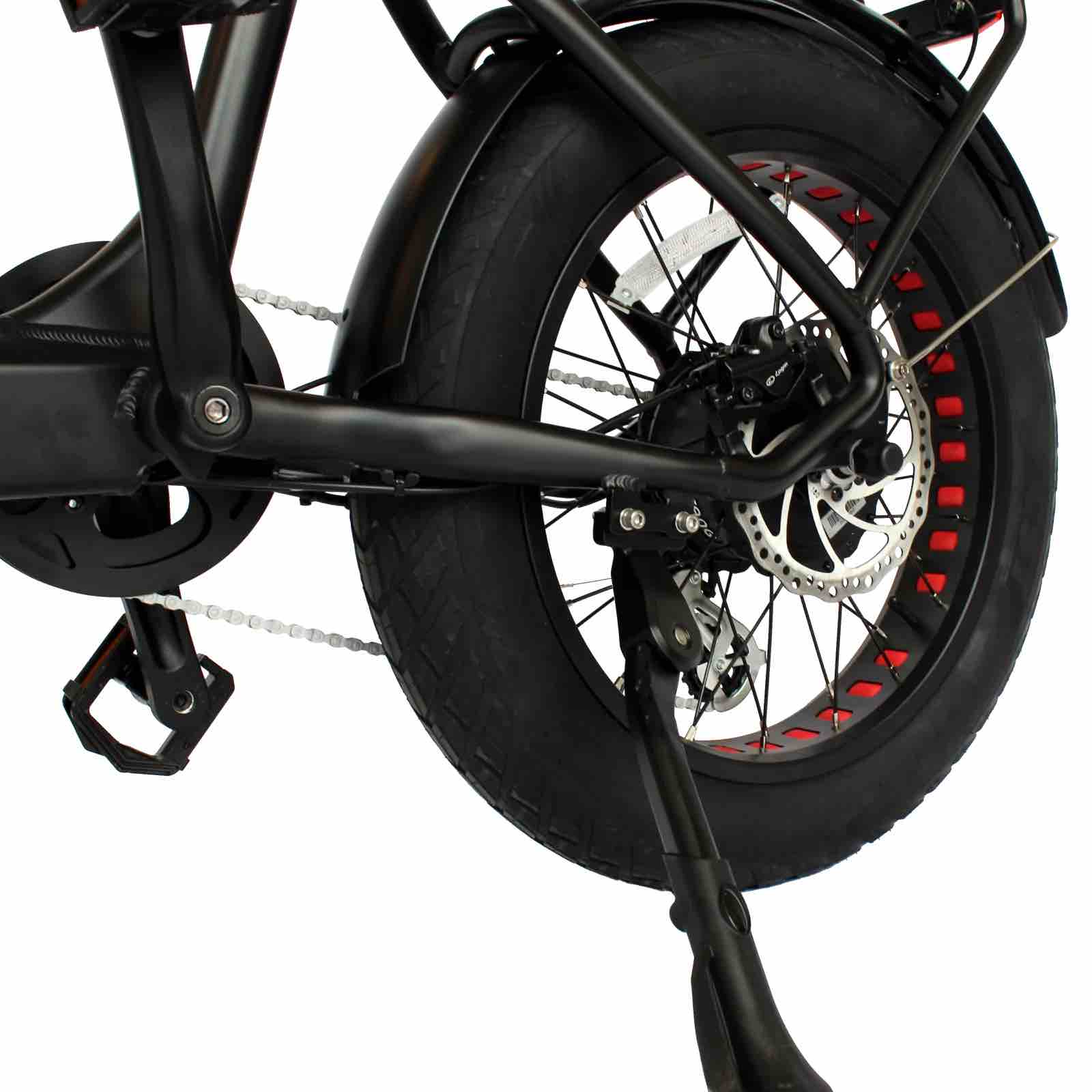 2024 Gio LIGHTNING 500W 48V 8 Speed Folding Fat Tire Electric Bike, Rear Rack