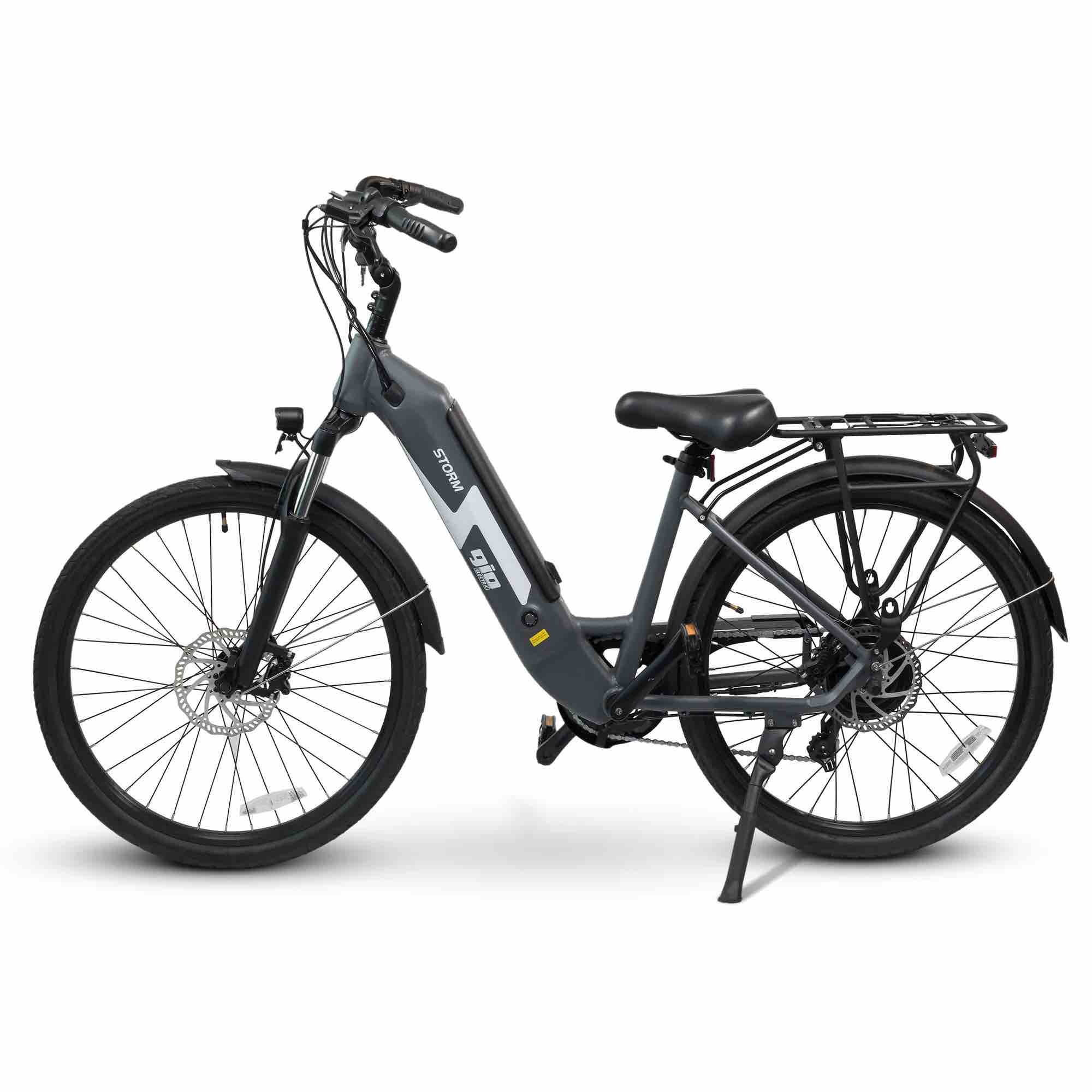 electric bicycle 500w 48v 2026 Gio Electric STORM 500W 48V 8 Speed Electric Bike, Integrated Battery Rear Rack