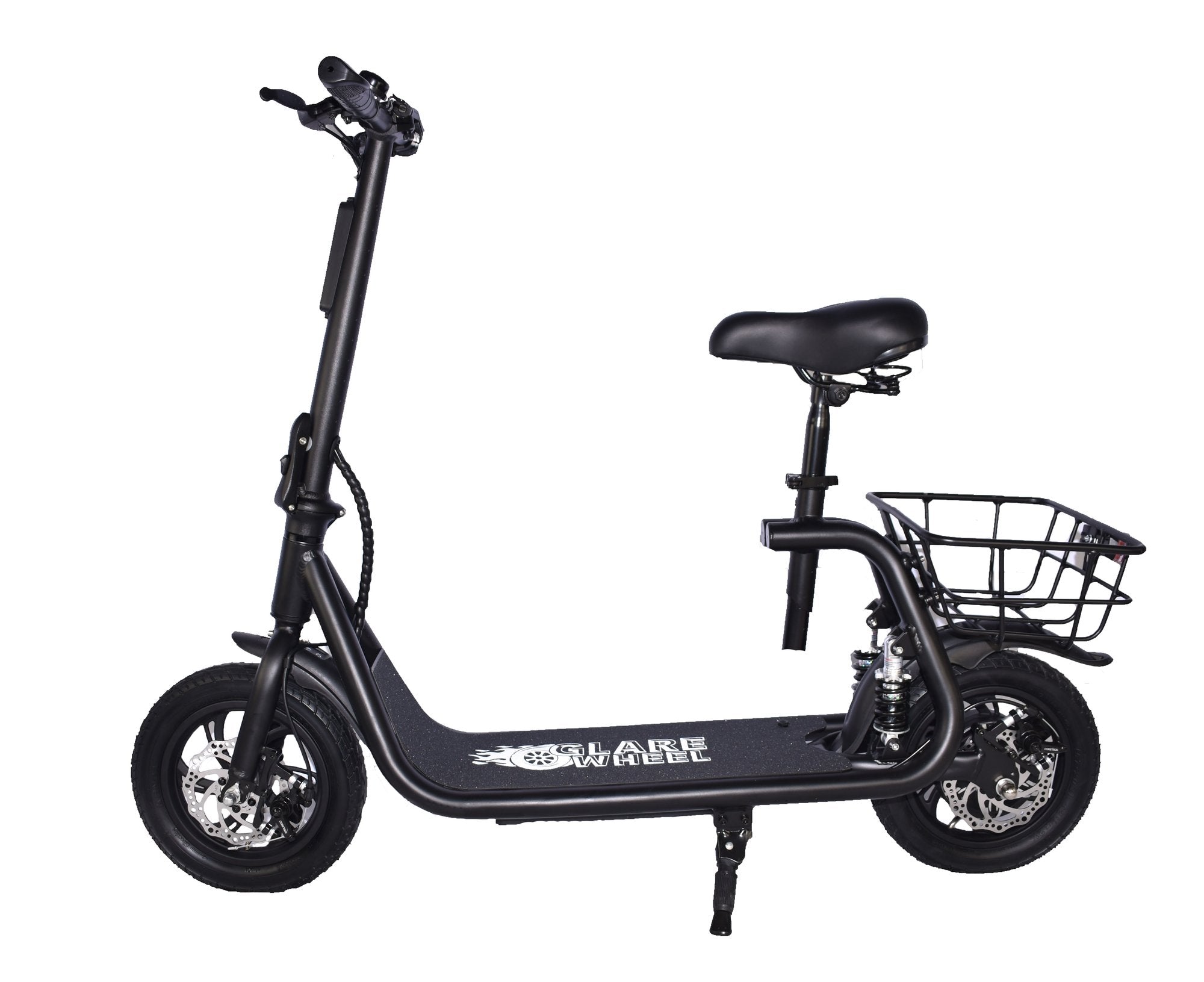 GlareWheel EB-C1PRO 350W 36V Suspension Folding Electric Scooter Pre-Assembled - Upzy.com