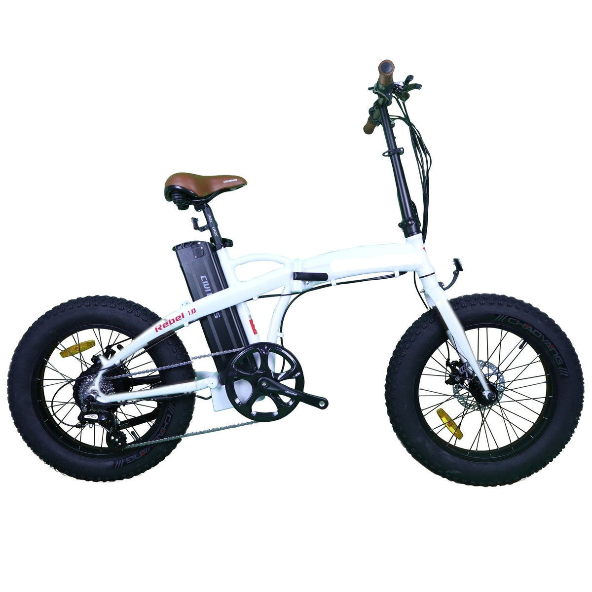 GlareWheel EBRE 500W 48V 7 Speed Folding Fat Tire Electric Bike —