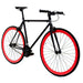 Golden Cycles Viper Fixie Single Speed City Bike, Matte Black/Red, GC-VIP - Upzy.com