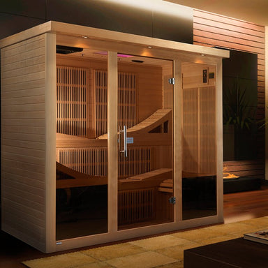 Golden Designs GDI-6996-01 "Monaco Elite" Near Zero 6 Person EMF Infrared Sauna - Upzy.com