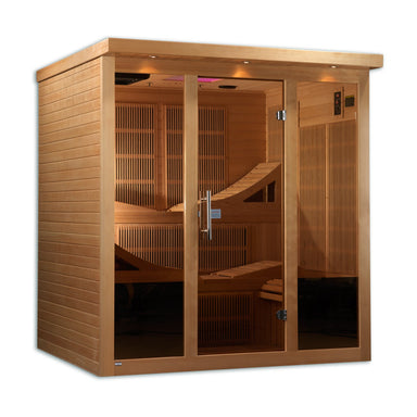 Golden Designs GDI-6996-01 "Monaco Elite" Near Zero 6 Person EMF Infrared Sauna - Upzy.com
