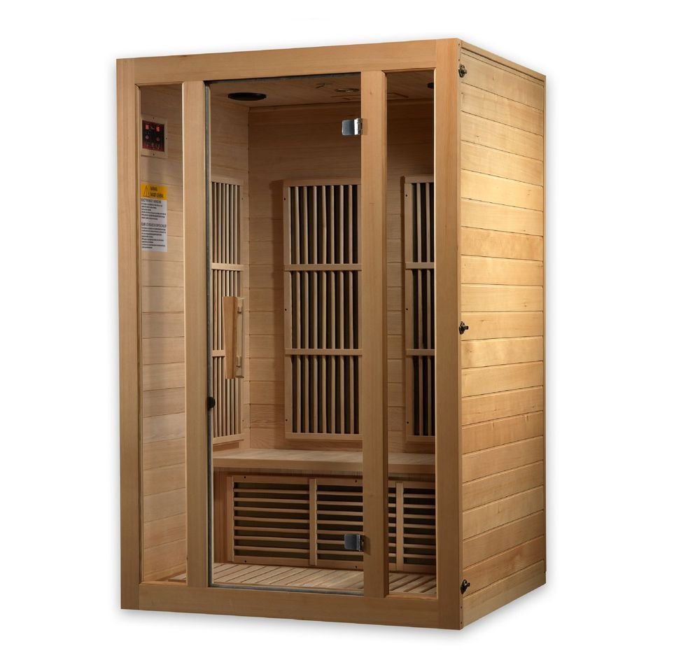 Golden Designs Maxxus MX-J206-01 Seattle 2 Person Low EMF FAR Infrared Sauna, Hemlock Wood - Upzy.com
