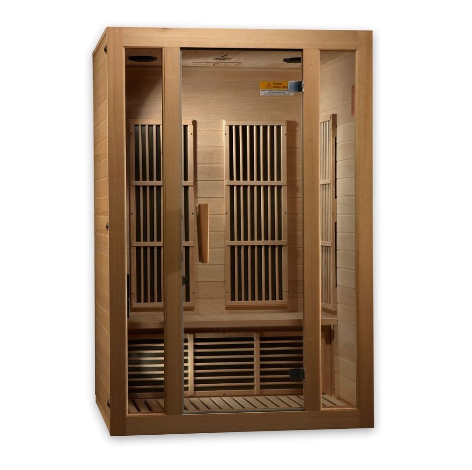 Golden Designs Maxxus MX-J206-01 Seattle 2 Person Low EMF FAR Infrared Sauna, Hemlock Wood - Upzy.com