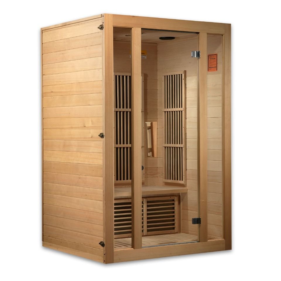 Golden Designs Maxxus MX-J206-01 Seattle 2 Person Low EMF FAR Infrared Sauna, Hemlock Wood - Upzy.com