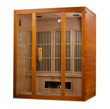 Golden Designs Maxxus MX-J306-02S ALPINE Corner Low EMF 3 Person FAR Infrared Sauna, Canadian Hemlock - Upzy.com