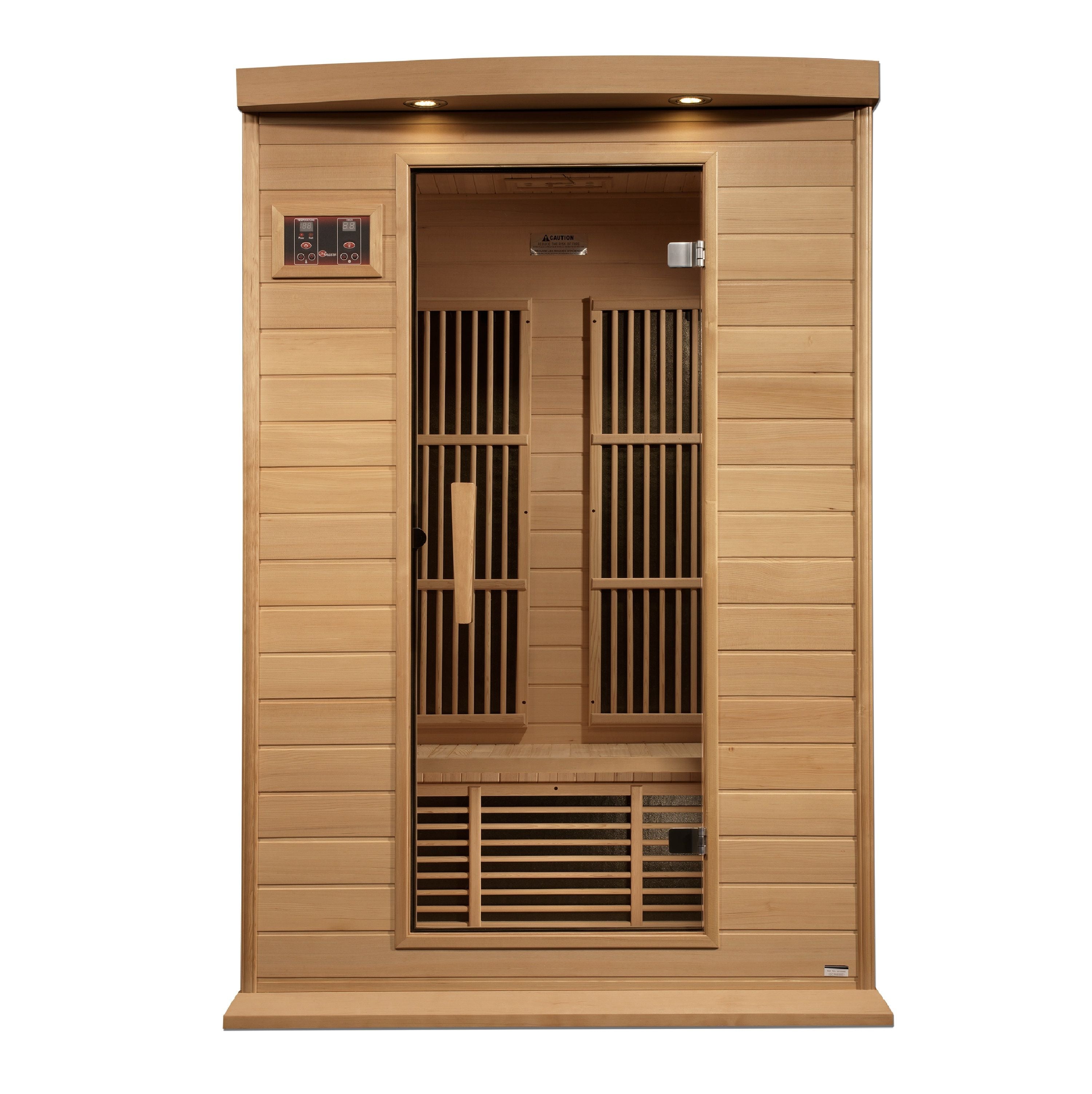 Golden Designs Maxxus MX-K206-01-ZF 2 Person Near Zero EMF FAR Infrared Sauna, Hemlock Wood - Upzy.com