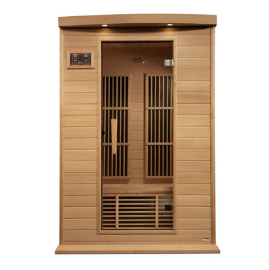 Golden Designs Maxxus MX-K206-01-ZF 2 Person Near Zero EMF FAR Infrared Sauna, Hemlock Wood - Upzy.com