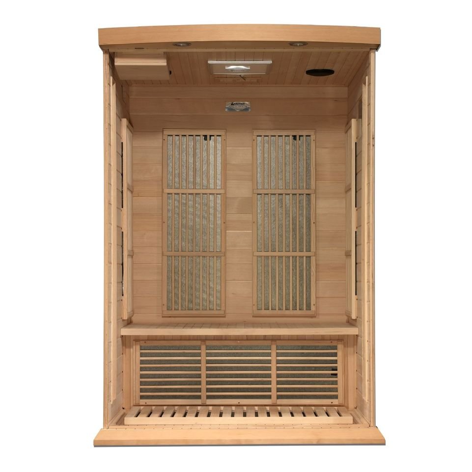 Golden Designs Maxxus MX-K206-01-ZF 2 Person Near Zero EMF FAR Infrared Sauna, Hemlock Wood - Upzy.com