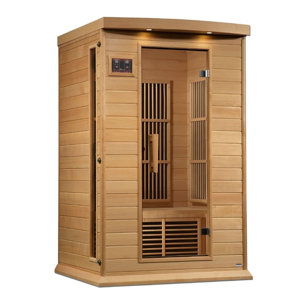 Golden Designs Maxxus MX-K206-01-ZF 2 Person Near Zero EMF FAR Infrared Sauna, Hemlock Wood - Upzy.com