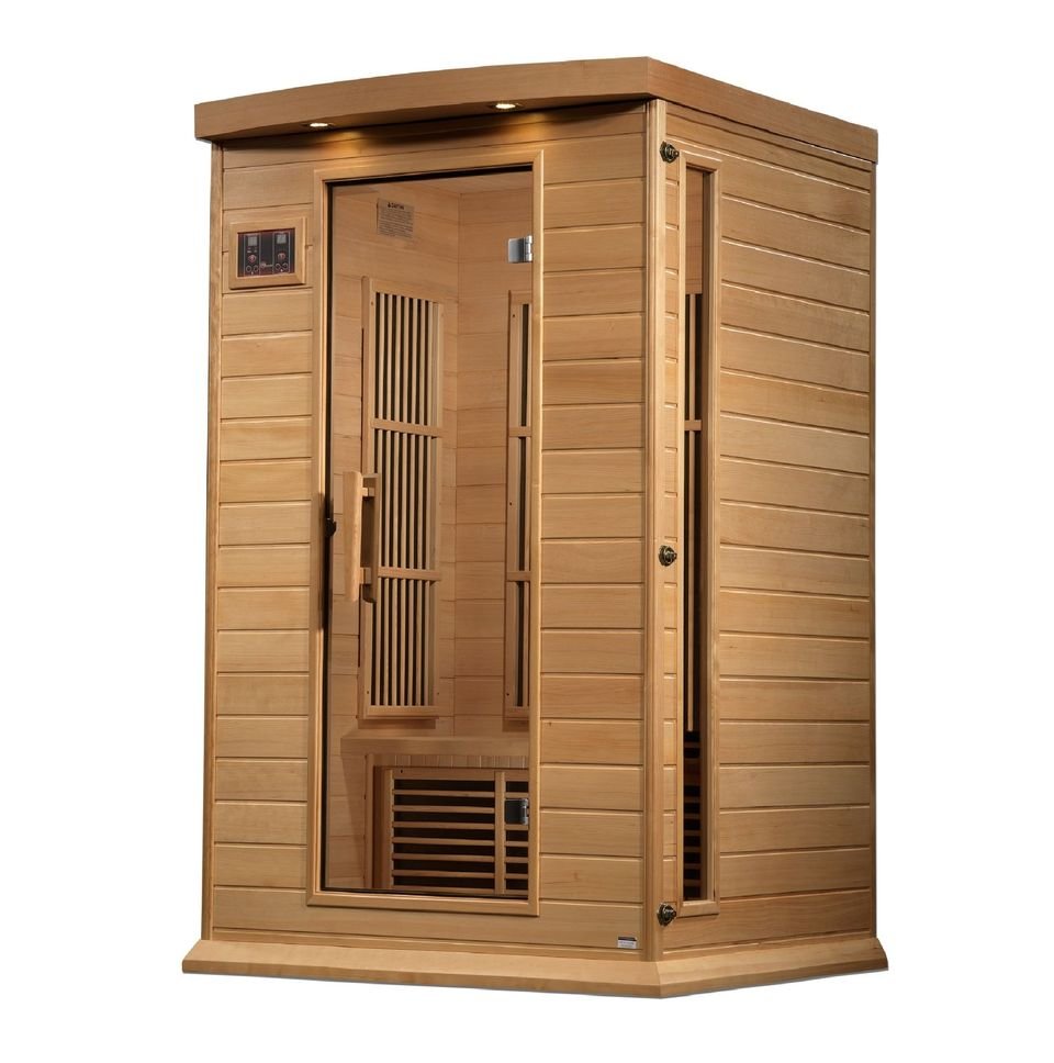 Golden Designs Maxxus MX-K206-01-ZF 2 Person Near Zero EMF FAR Infrared Sauna, Hemlock Wood - Upzy.com
