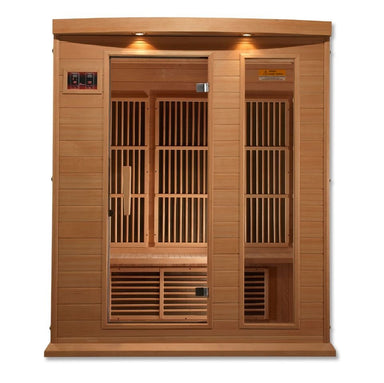 Golden Designs Maxxus MX-K306-01 Low EMF FAR 3 Person Canadian Hemlock Infrared Sauna - Upzy.com