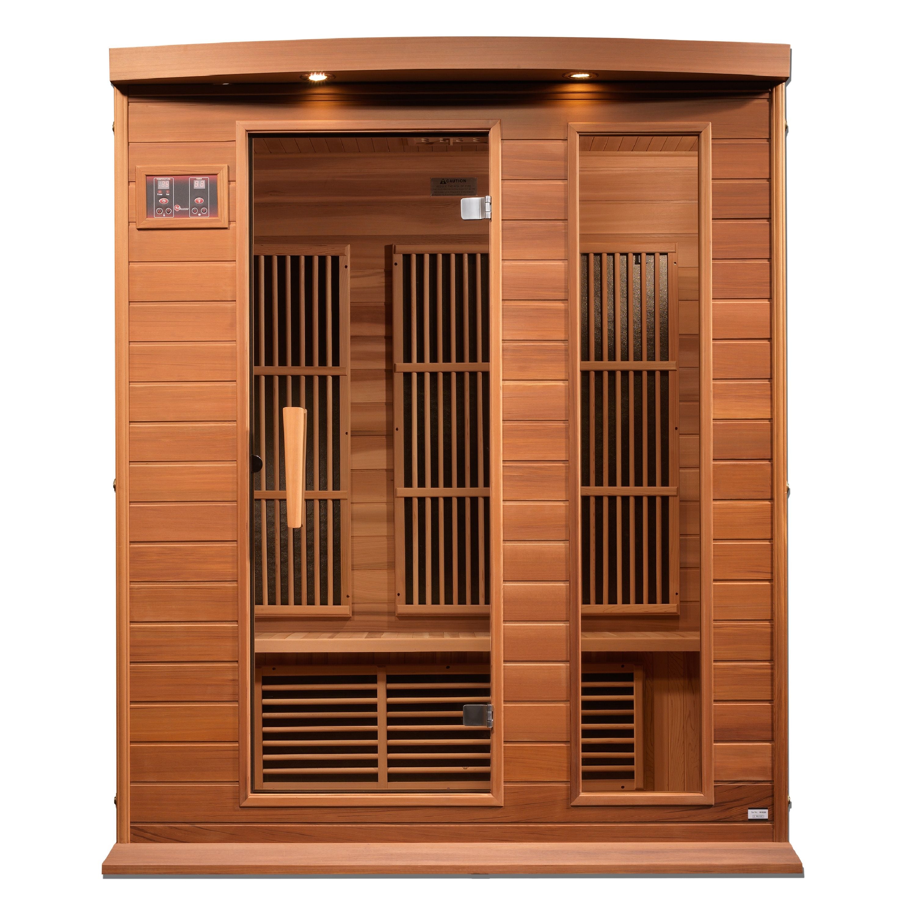 Golden Designs Maxxus MX-K306-01-ZF-CED Avignon Edition 3 Per Near Zero EMF FAR Infrared Sauna, RED CEDAR - Upzy.com