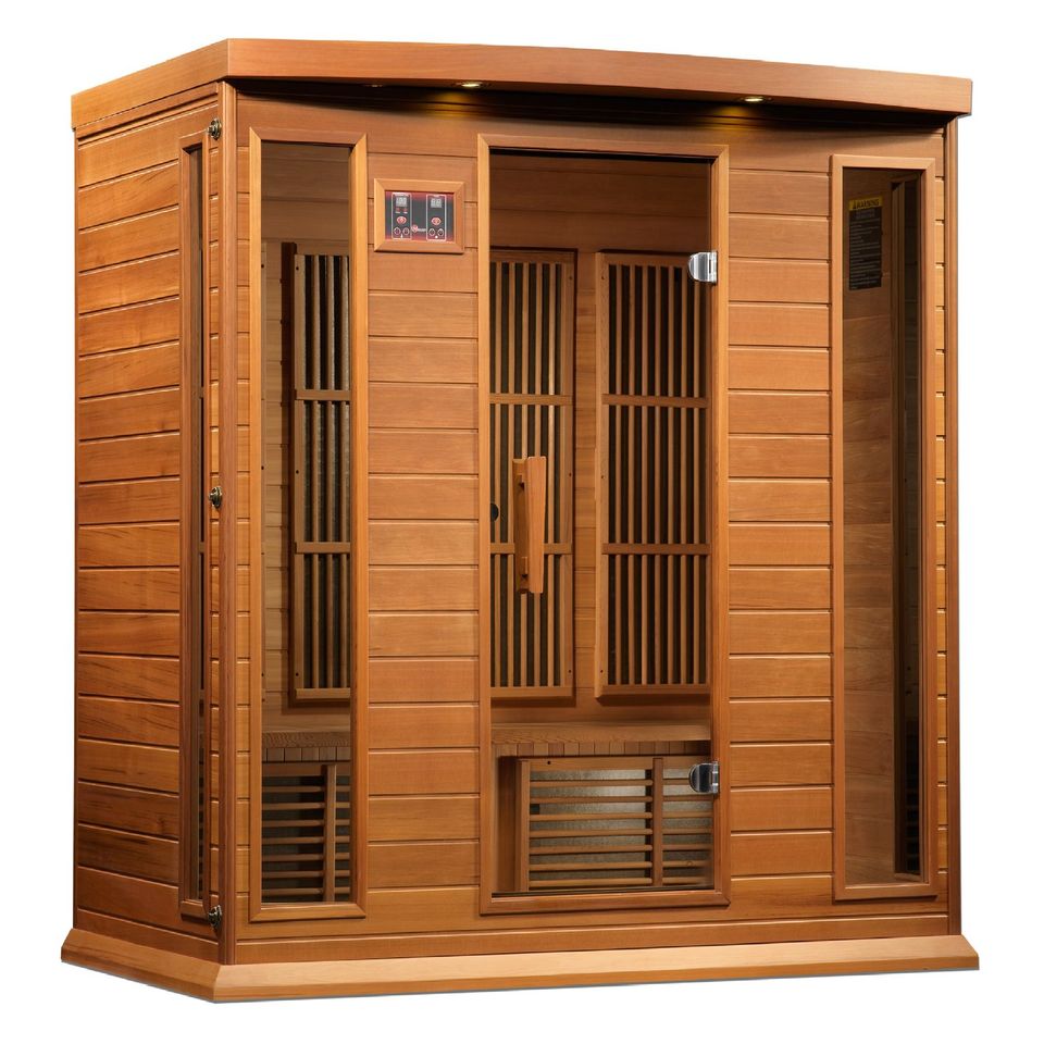 Golden Designs Maxxus MX-K406-01-ZF-CED Corner Near Zero EMF 4-Person FAR Infrared Sauna, Canadian RED CEDAR - Upzy.com