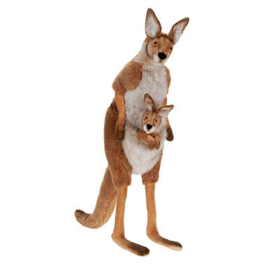 Hansa Creations Kangaroo Mama and Joey Life Size Stuffed Animal Toy 3235 - Upzy.com
