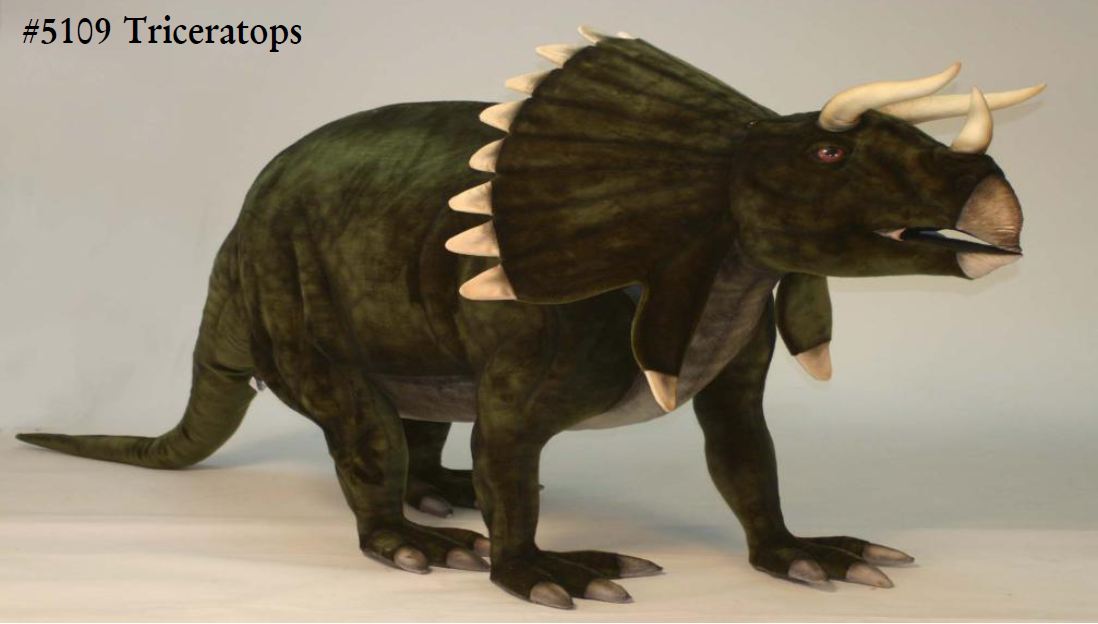 Hansa Creations Tricerotops 74"L x 43"H Stuffed Animal Toy Dinosaur 5109 - Upzy.com