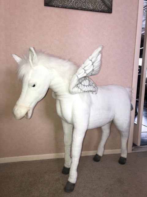 Hansa Creations Unicorn Ride-On Riding 40"H Stuffed Animal Toy 4972 - Upzy.com