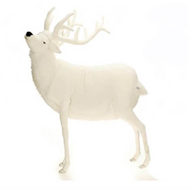 Hansa Mechanical Hansatronic White Deer 60" Tall Stuffed Animal Toy, 0278 - Upzy.com
