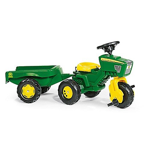 Kettler USA John Deere 3 Wheel Tractor with Trailer Ride-On Toy 052769 - Upzy.com