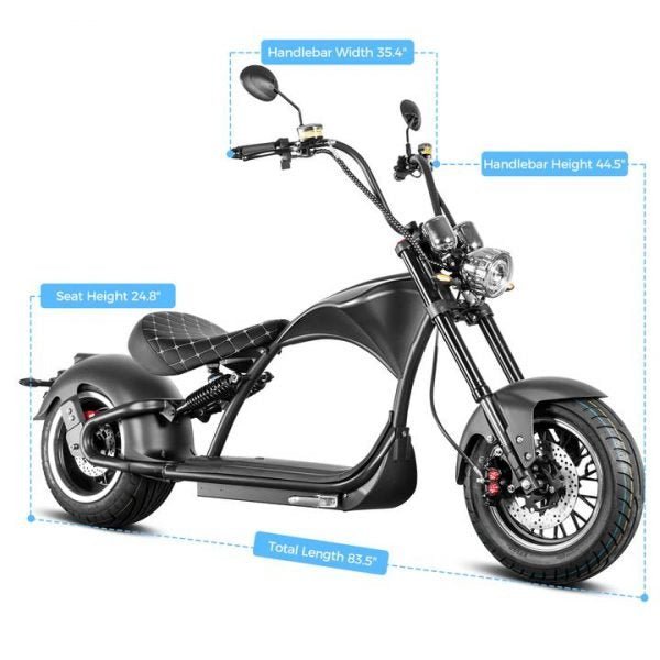 LinksEride M1P Citycoco 2000W 60V 30Ah Full Suspension Fat Tire Lithium Electric Scooter - Upzy.com