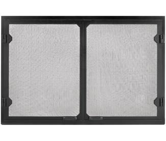 Majestic GV36BK Grand Vista Cabinet Style Mesh Doors for 36" Wood Burning Fireplaces in Black - Upzy.com