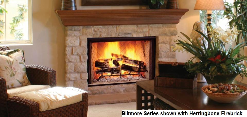 Majestic SB100HB Biltmore 50" Radiant Wood Burning Fireplace w/Herringbone - Upzy.com