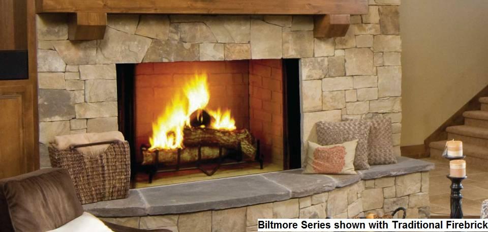 Majestic SB80 Biltmore 42" Radiant Wood Burning Fireplace Traditional Brick - Upzy.com