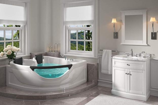 Mesa BT-150150 In-Home Walk-In Two Person Whirlpool Tub 60"L x 60"W x 28"H - Upzy.com