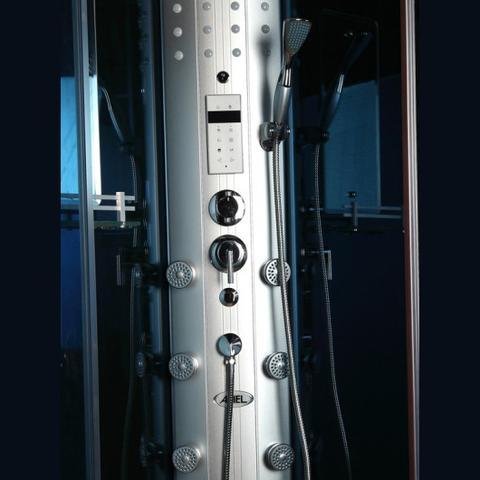 Mesa WS-302A-Blue Glass In-Home Walk-In Steam Shower 38"L x 38"W x 85"H - Upzy.com