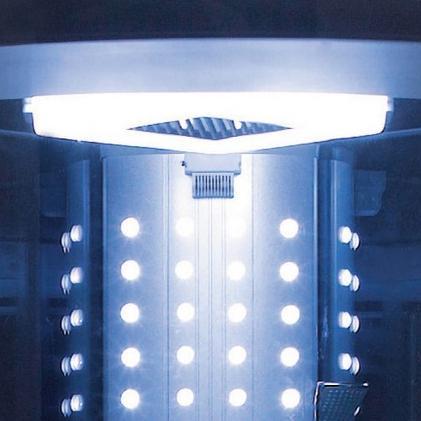 Mesa WS-302A-Blue Glass In-Home Walk-In Steam Shower 38"L x 38"W x 85"H - Upzy.com