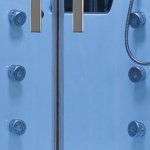 Mesa WS-609P-Blue Glass In-Home Walk-In Steam Shower Tub Combo 48"L x 48"W x 85"H - Upzy.com