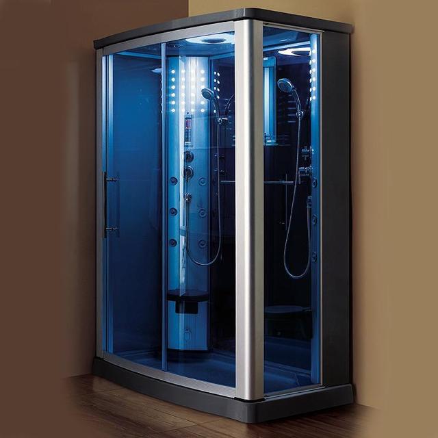 Mesa WS-803L-Blue Glass In-Home Walk-In Steam Shower 54"L x 35"W x 85"H - Upzy.com
