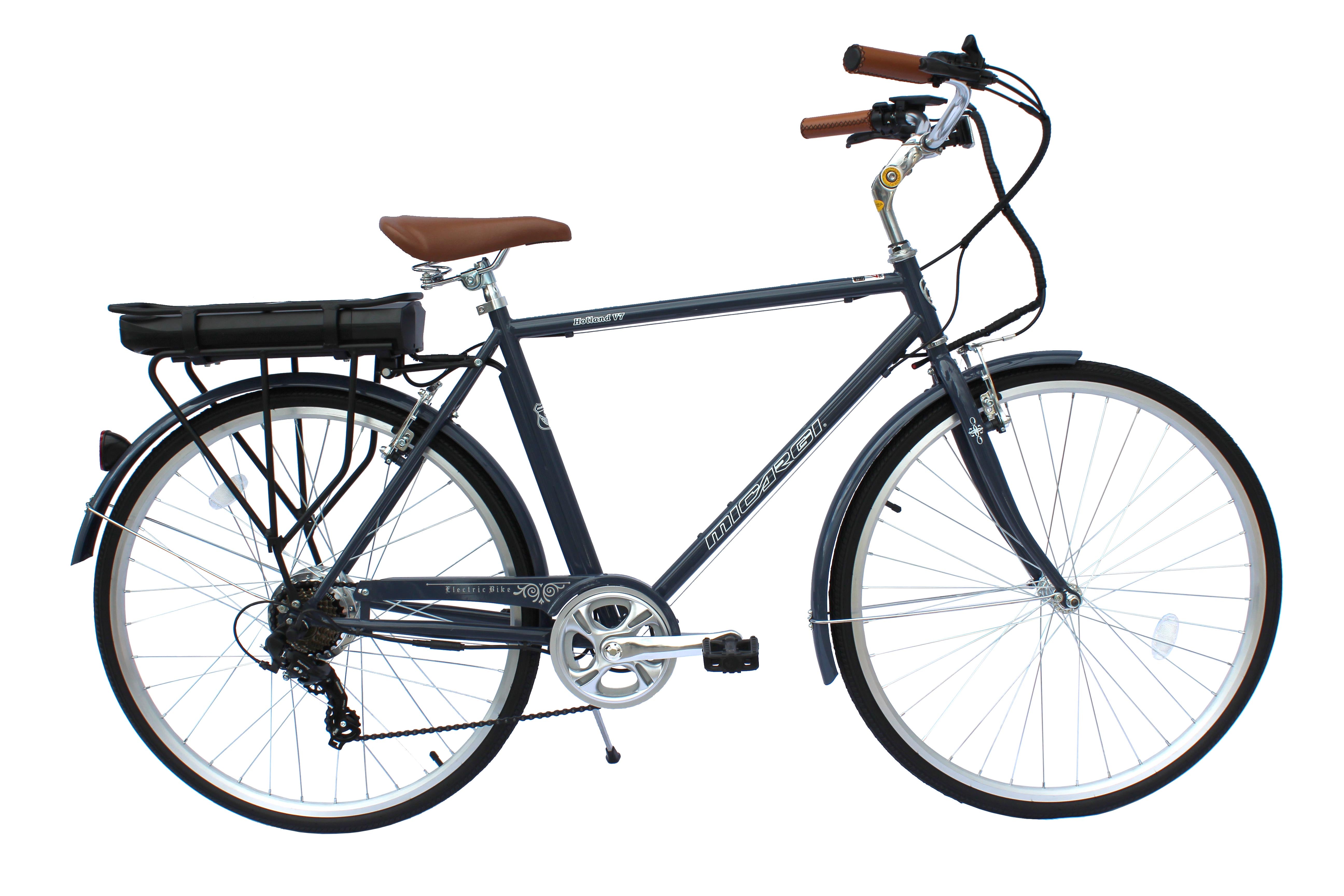 electric mens bicycle Micargi HOLLAND V7 Men's 350W 48V 700c 7 Speed City Electric Bike