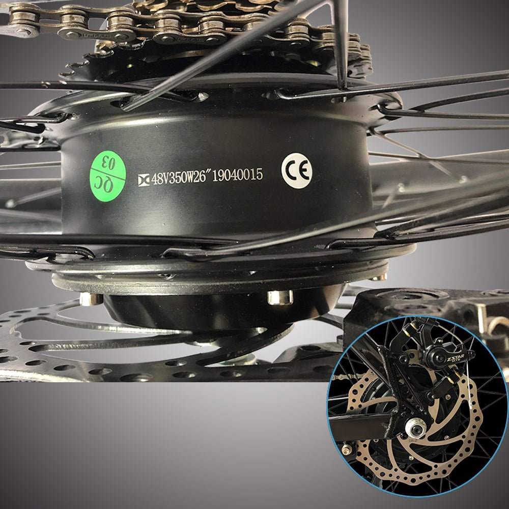 Micargi MONARCH 350W 48V 7 Speed MTB Electric Mountain Bike - Upzy.com