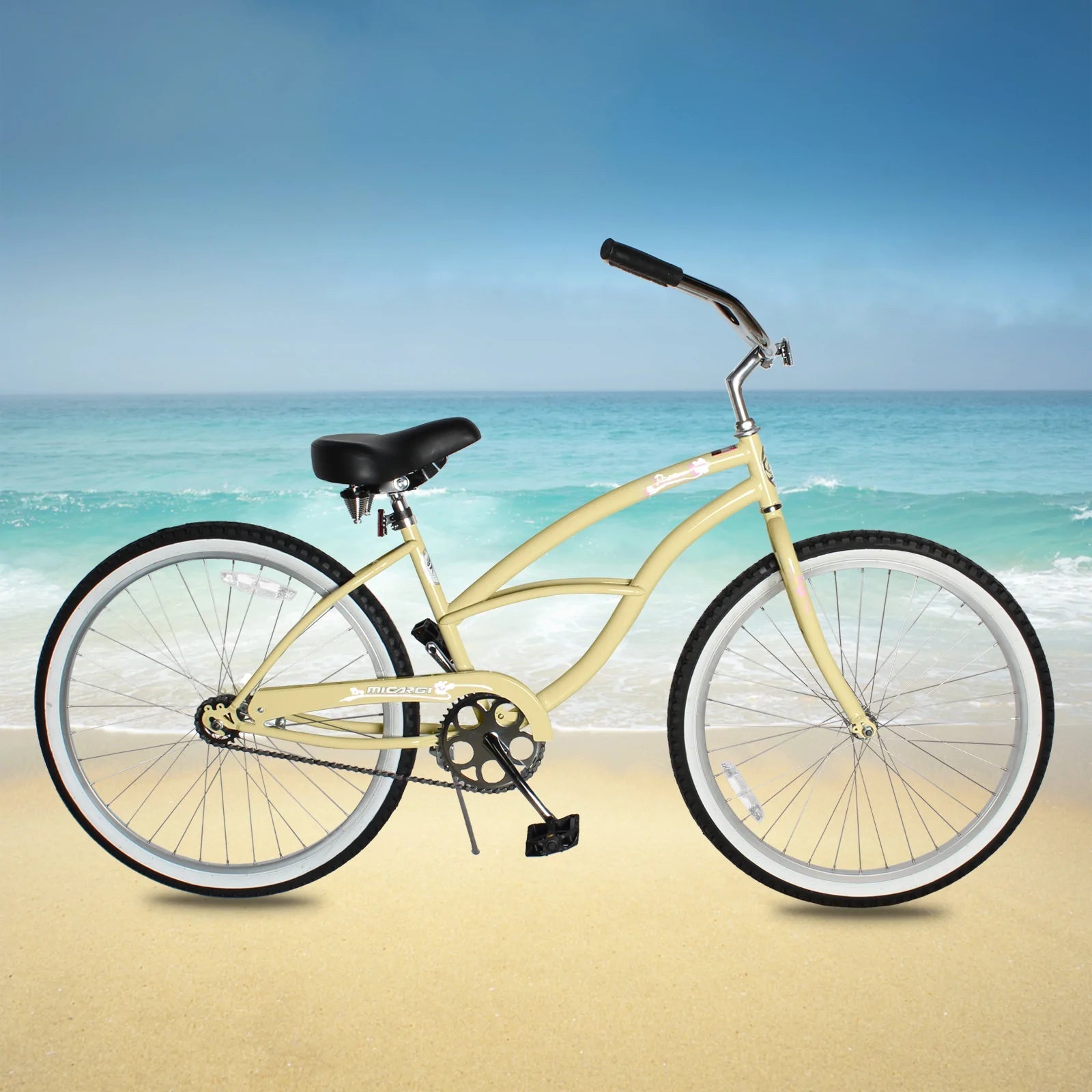 Micargi PANTERA 26" Women's Single Speed Step-Through Beach Cruiser Bike - Upzy.com