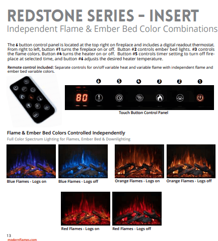 Modern Flames 26" Redstone Traditional Built-In Electric Fireplace Insert RS-2621 - Upzy.com