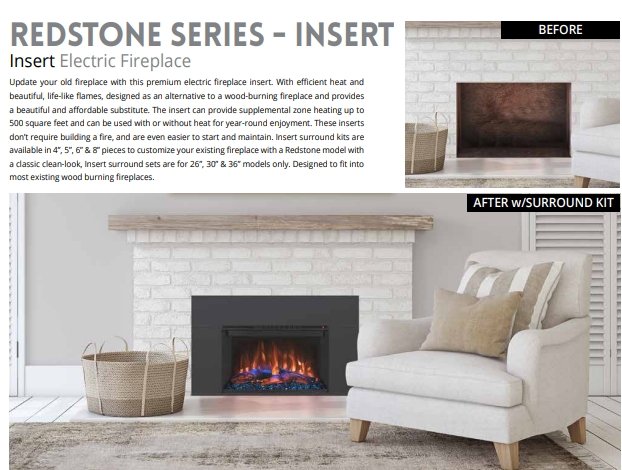 Modern Flames 36" Redstone Traditional Built-In Electric Fireplace Insert RS-3626 - Upzy.com
