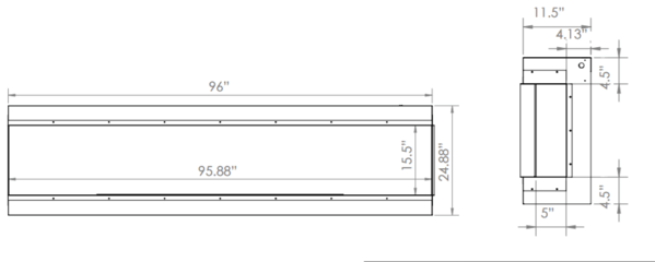 Modern Flames 96" Landscape Pro Multi-Sided Built-In Electric Fireplace LPM-9616 - Upzy.com