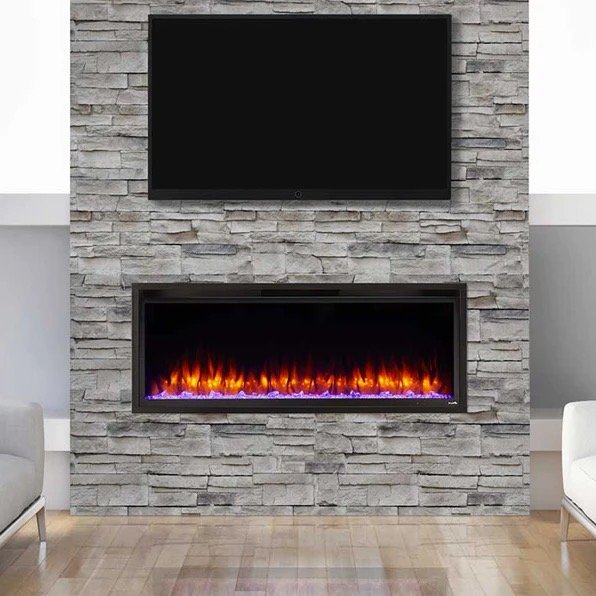 Monessen Allusion Simplifire PLATINUM SF-ALLP50-BK 50" Recessed Linear Electric Fireplace