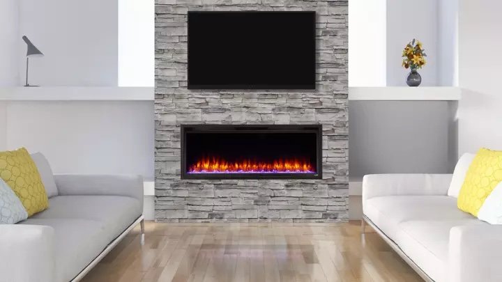Monessen Allusion Simplifire PLATINUM SF-ALLP50-BK 50" Recessed Linear Electric Fireplace