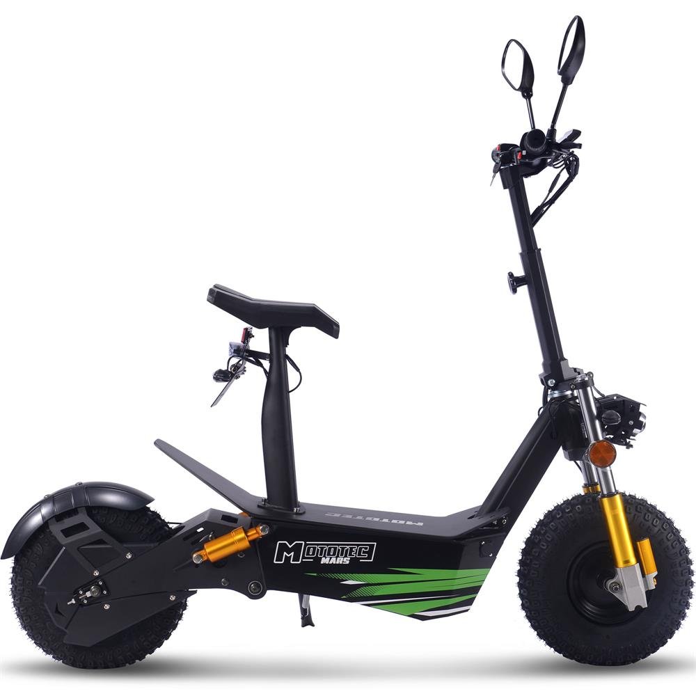 MotoTec Mars 3500W 60V Full Suspension Fat Tire Folding Seated Electric Scooter - Upzy.com
