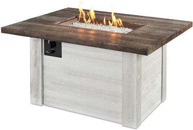 Outdoor GreatRoom ALCOTT ALC-1224 Rectangular Gas Fire Pit Table, 24" Crystal Fire Burner - Upzy.com