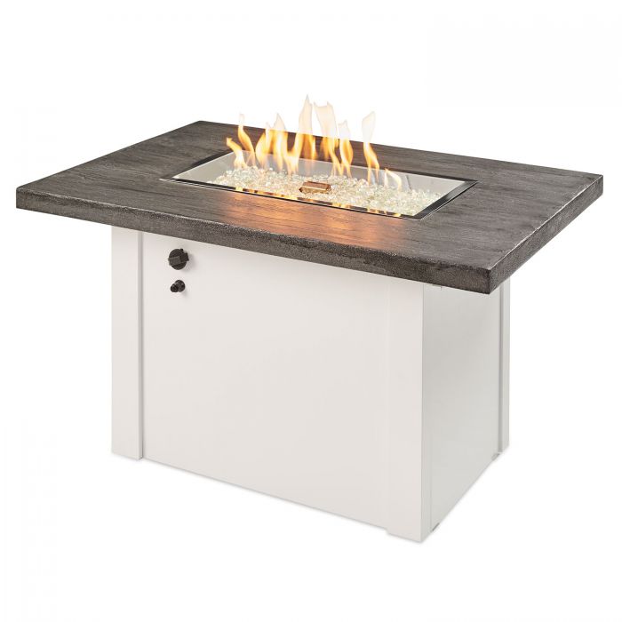Outdoor GreatRoom HAVENWOOD Stone Grey Rectangular Gas Fire Pit Table - Upzy.com